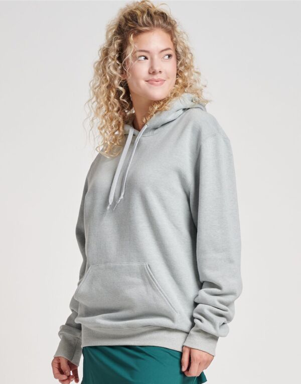 Jerzees 700M Unisex Eco Premium Hooded Sweatshirt 100% recycled polyester Moisture-wicking for all-day comfort