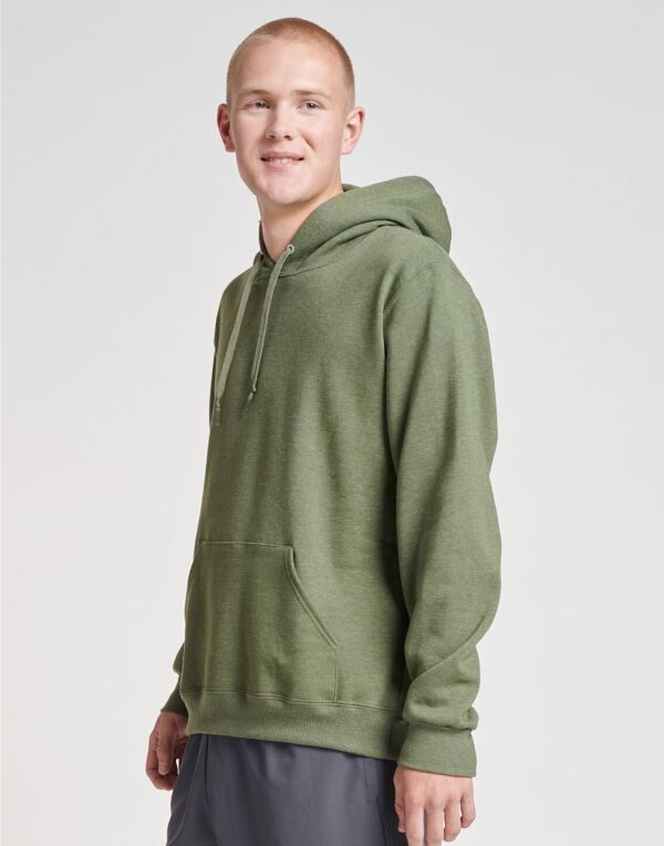 Jerzees 700M Unisex Eco Premium Hooded Sweatshirt 100% recycled polyester Moisture-wicking for all-day comfort