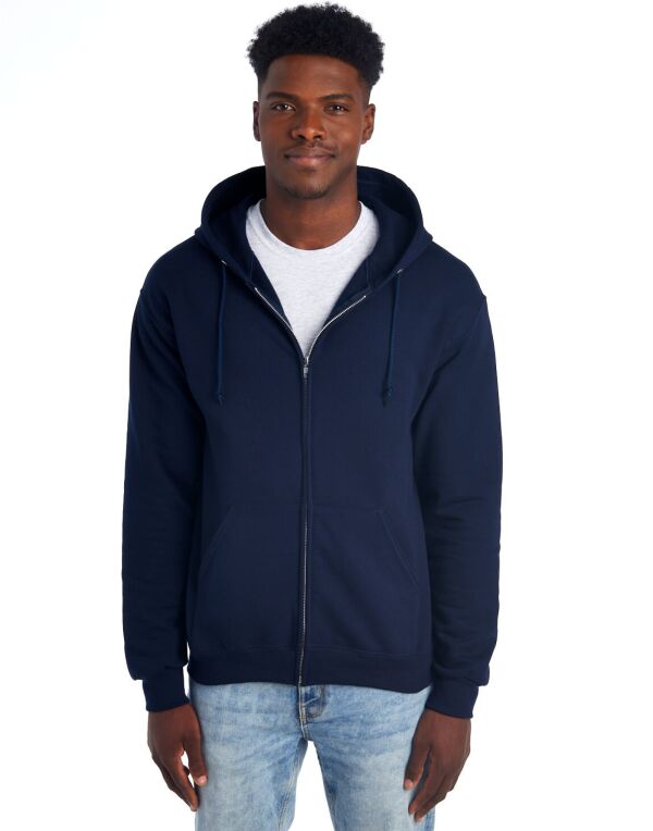 Jerzees 993M Unisex NuBlend Full-Zip Hooded Sweat Aluminium zipper 1-ply hood with grommets