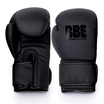 BBE Boxing BBE001 MATTE BLACK SPARRING/BAG BOXING GLOVES