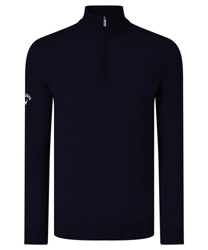 CALLAWAY CW075 Ribbed ? zip Merino sweater