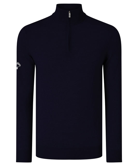 CALLAWAY CW075 Ribbed ? zip Merino sweater