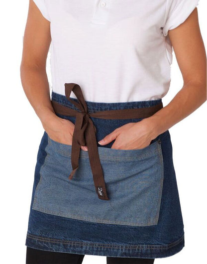 Dennys DP103B1 Washed Denim Contrast Waist Apron