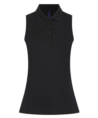 Henbury H477 LADIES SLEEVELESS POLO SHIRT