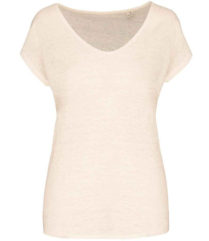 Native Spirit NS321 Ladies V Neck Linen T-Shirt