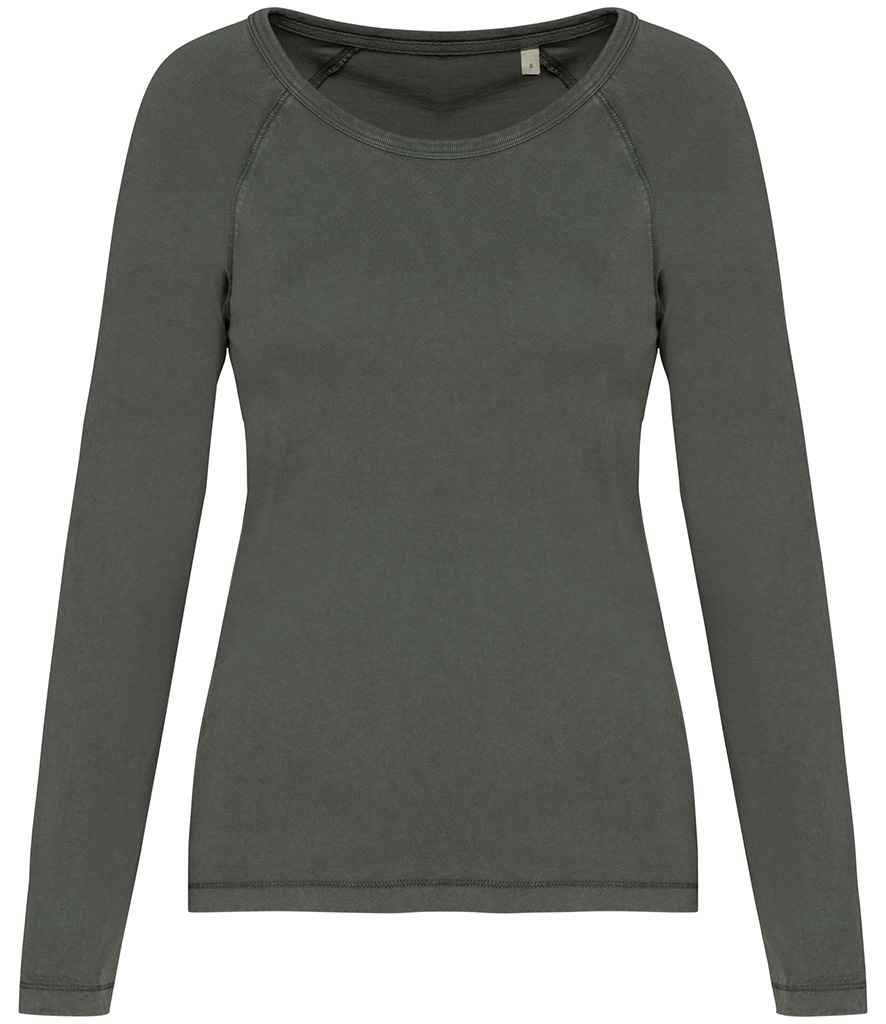 Native Spirit NS339 Ladies Raglan Long Sleeve Washed T-Shirt