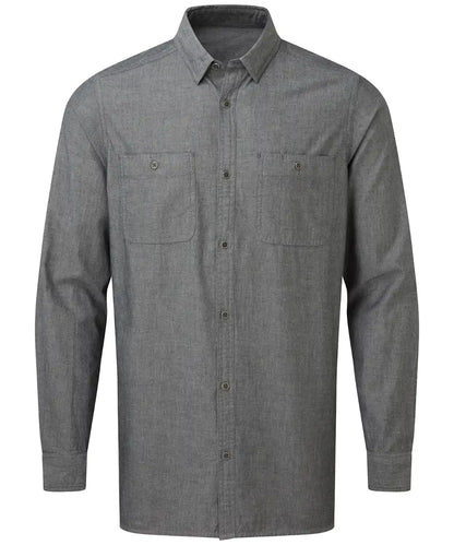 Premier PR247 Men's Chambray shirt, organic and Fairtrade certified 100% Cotton