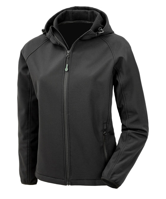 Result R911F Womens recycled 3-layer printable hooded softshell 100% Recycled polyester