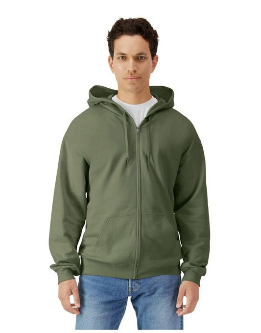 Gildan SF600M Softstyle Midweight Fleece  Full Zip Hooded Sweatshirt - COOZO