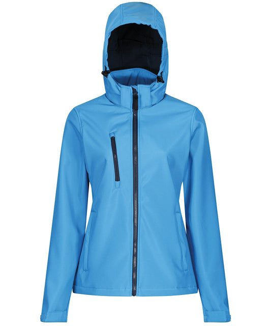 Regatta TRA702 Women's venturer 3-layer hoodedwaterproof wind resistant and breathable softshell jacket