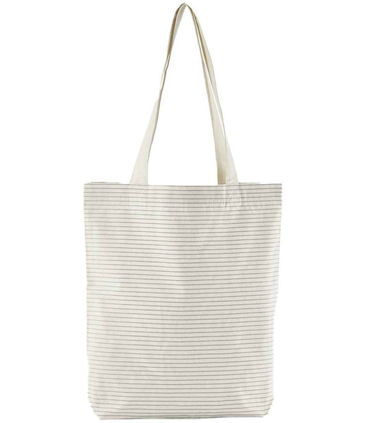 Westford Mill W251 Westford Mill Striped Organic Cotton Tote Bag