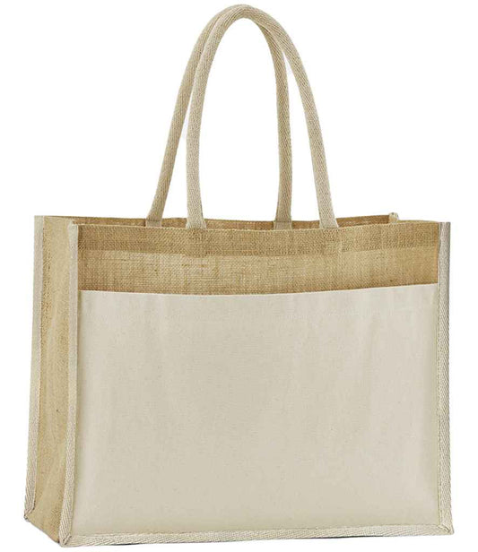 Westford Mill W480 Westford Mill Cotton Pocket Natural Starched Jute Shopper