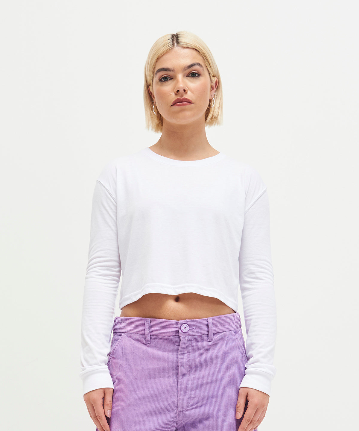 AWDis JT016 Women's Long Sleeve Cropped T-Shirt - COOZO