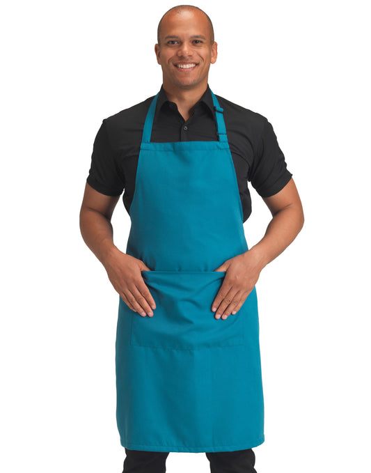 Dennys DP210 Full Length Bib Apron With Pocket 200gsm Adult - COOZO