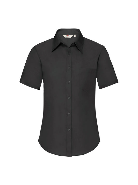 Fruit Of The Loom 65014 Ladies Poplin Short Sleeve Shirt - COOZO