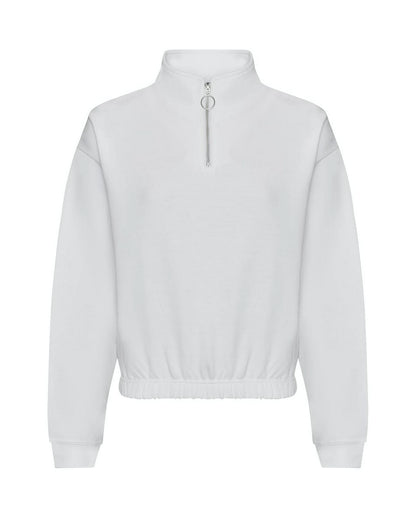 AWDis JH037 Just Hoods Ladies Cropped 1/4 Zip Sweatshirt - COOZO