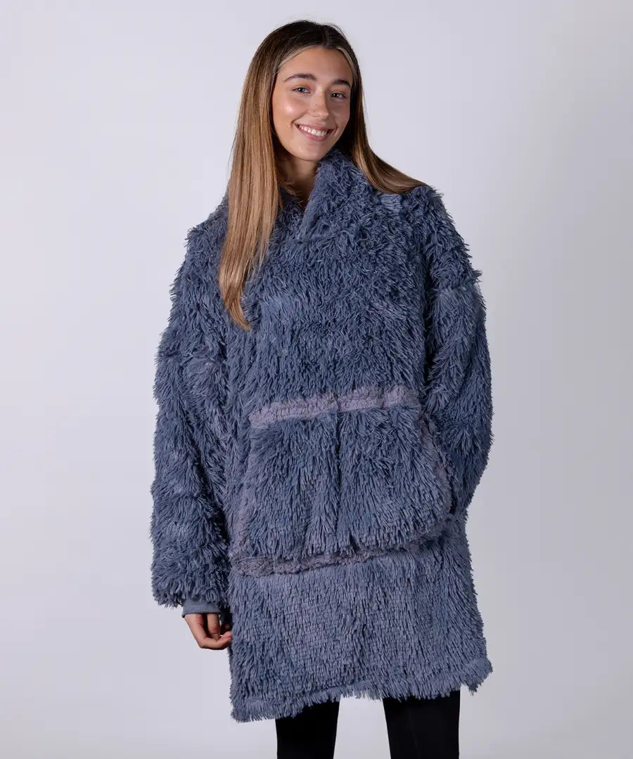 The Ribbon Oversized Cosy Reversible Shaggy Sherpa Hoodie (RI001) – COOZO