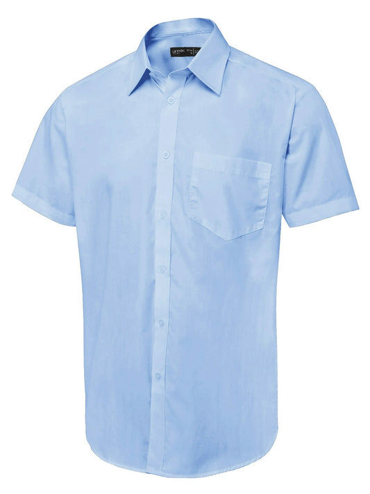 Uneek Clothing UC714 Mens Tailored Fit Short Sleeve Poplin Shirt - COOZO