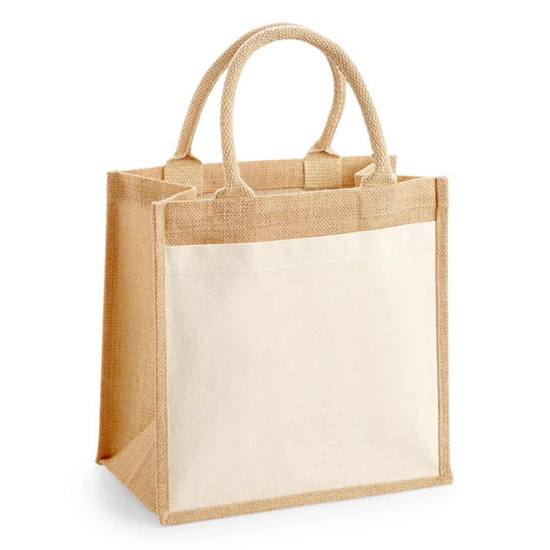 Westford Mill W426 Cotton Pocket Jute Midi Tote - COOZO